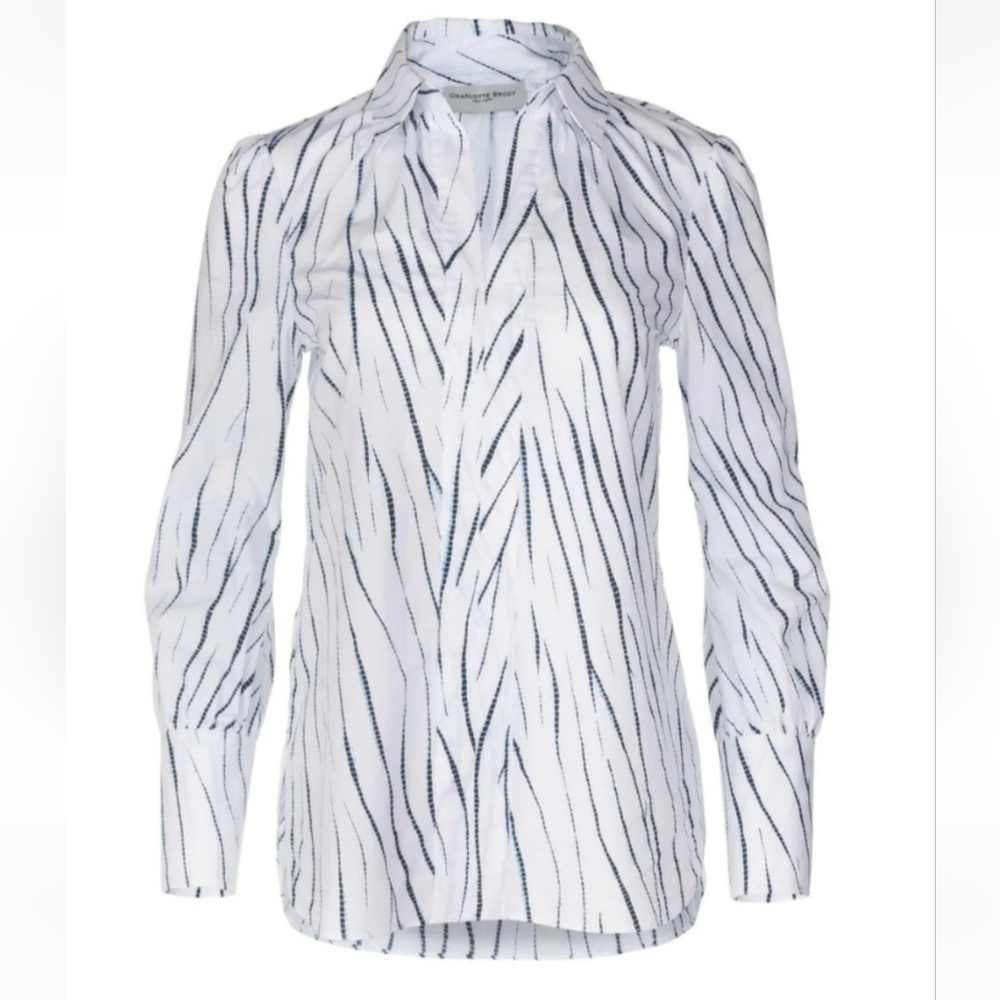 Charlotte Brody Laurel Blouse In White Willow Size Small